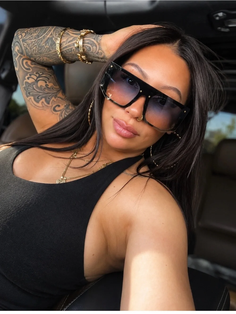 Luxury Oversized Statement Sunglasses gradient